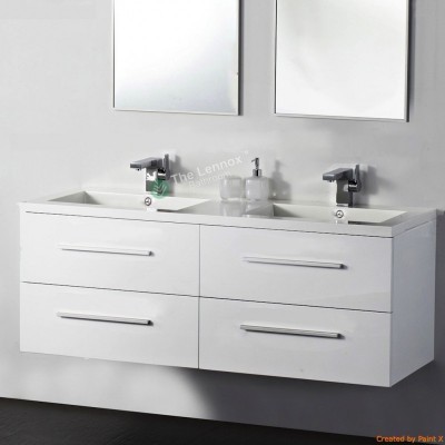 Wall Hung Vanity Misty Series 1200mm Double White